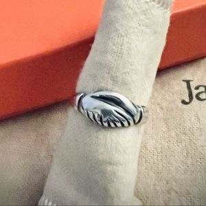EUC RARE FIND!!! James Avery Handshake Friendship Ring SZ 6
